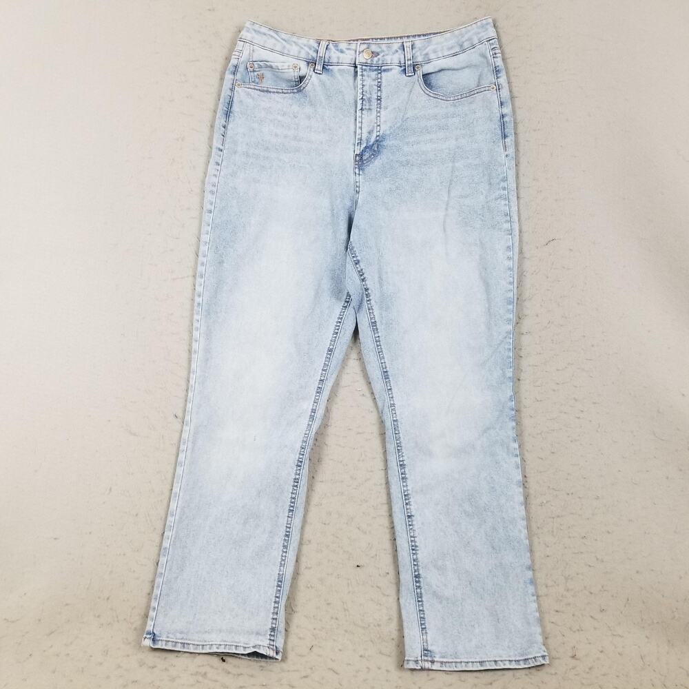 Frye Jeans Womens 12/31 High Rise Straight Blue Light Wash Stretch Denim